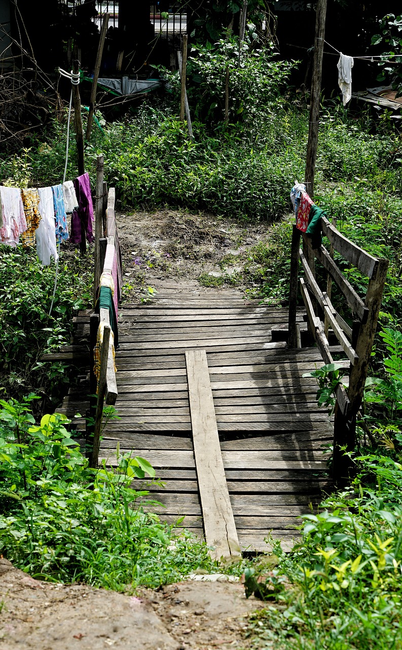 village bridge wooden free photo