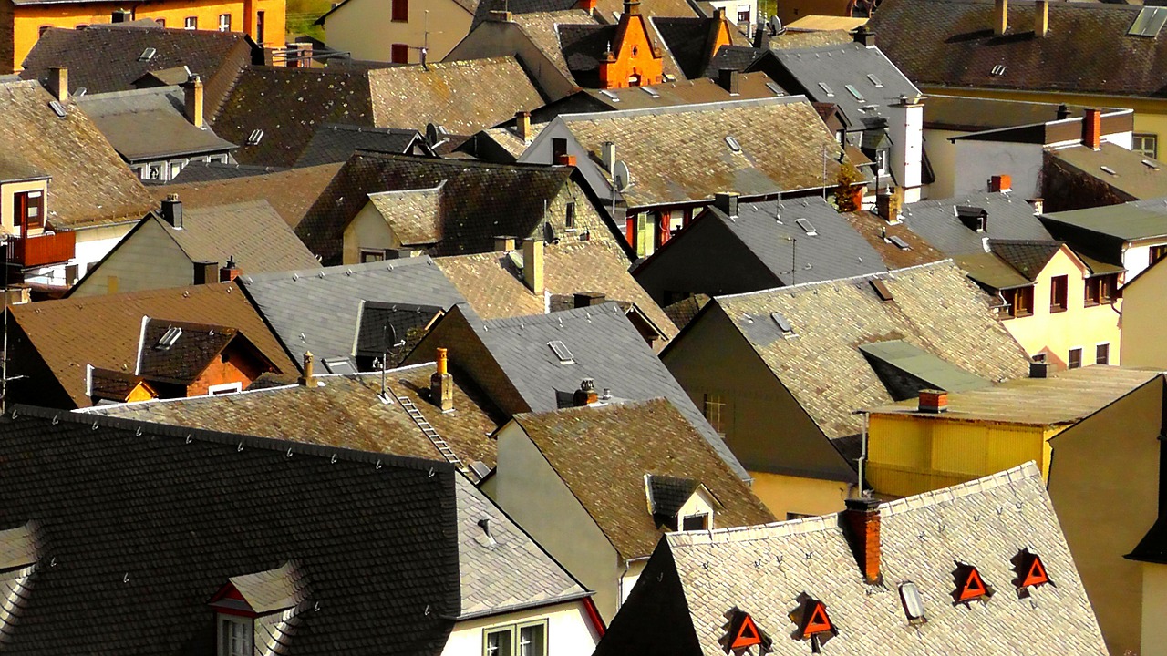 village roofs pushed free photo