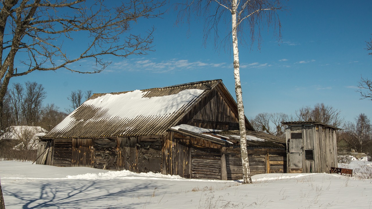 village  snow  exclusion zone free photo