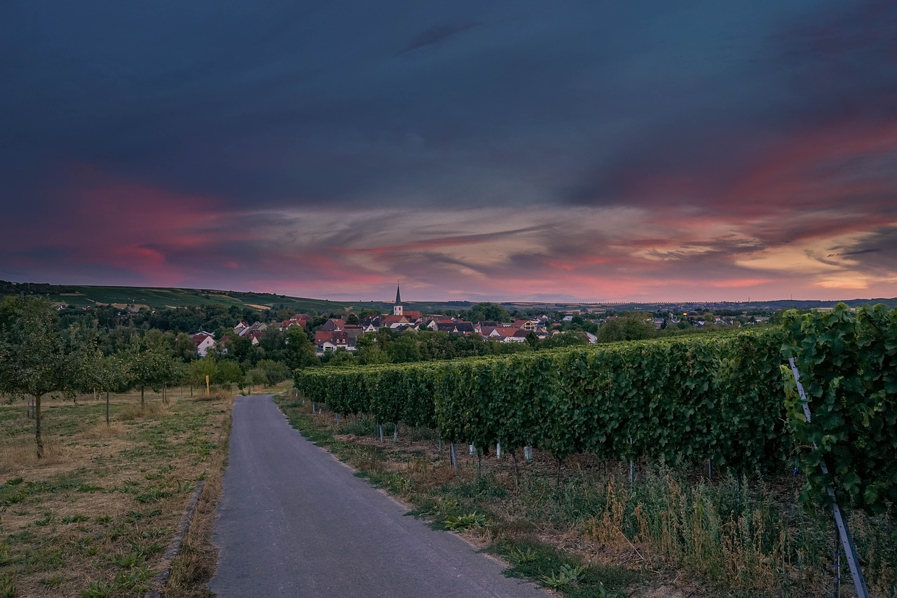 village  sunset  landscape free photo