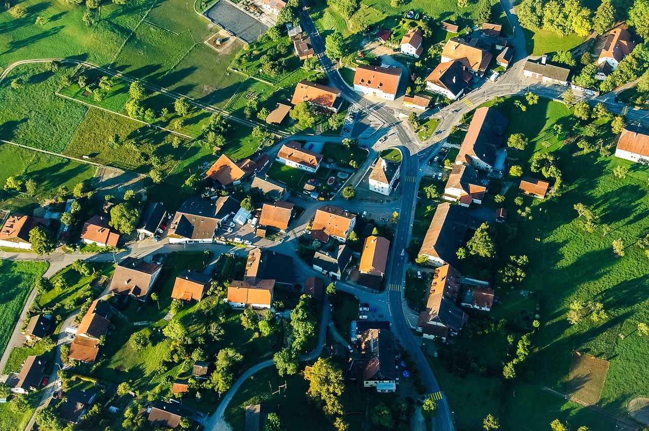 village  aerial view  switzerland free photo