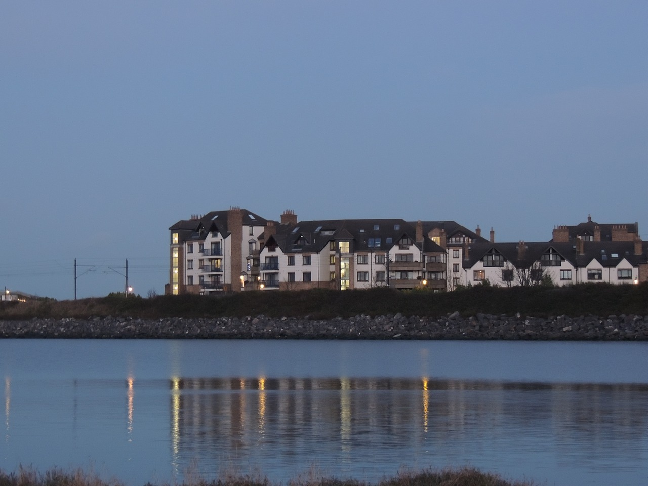 village night reflection free photo