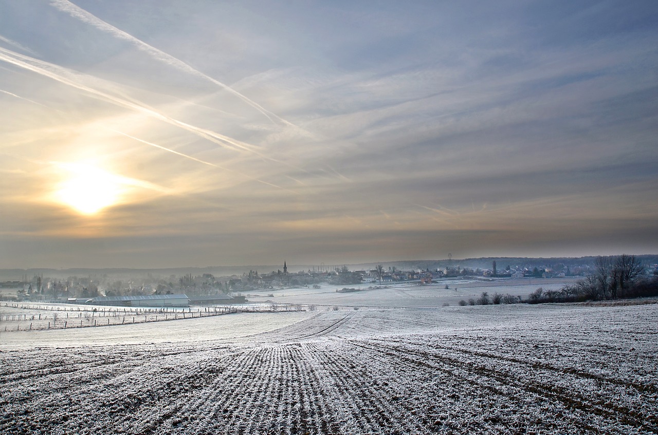 village  winter  landscape free photo