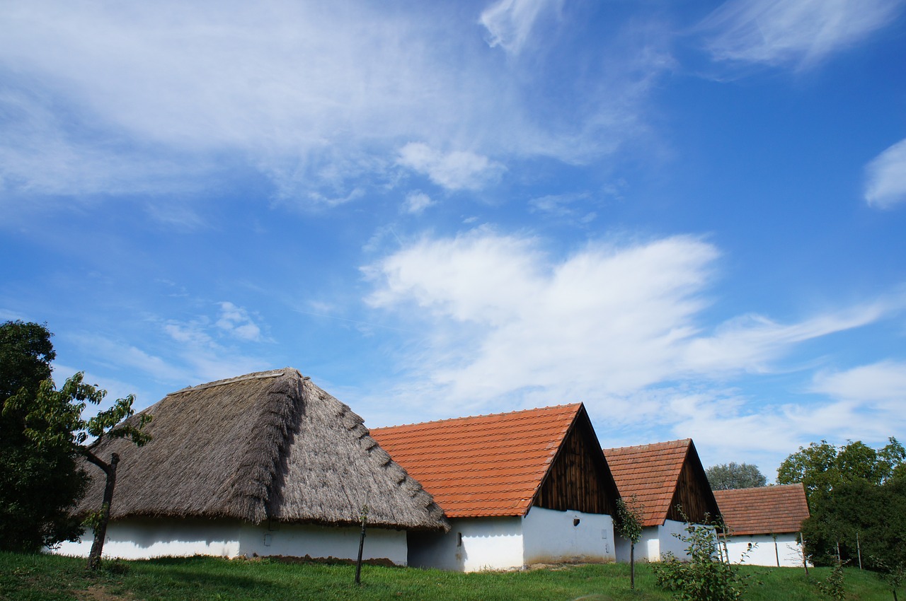 village the countryside blue sky free photo