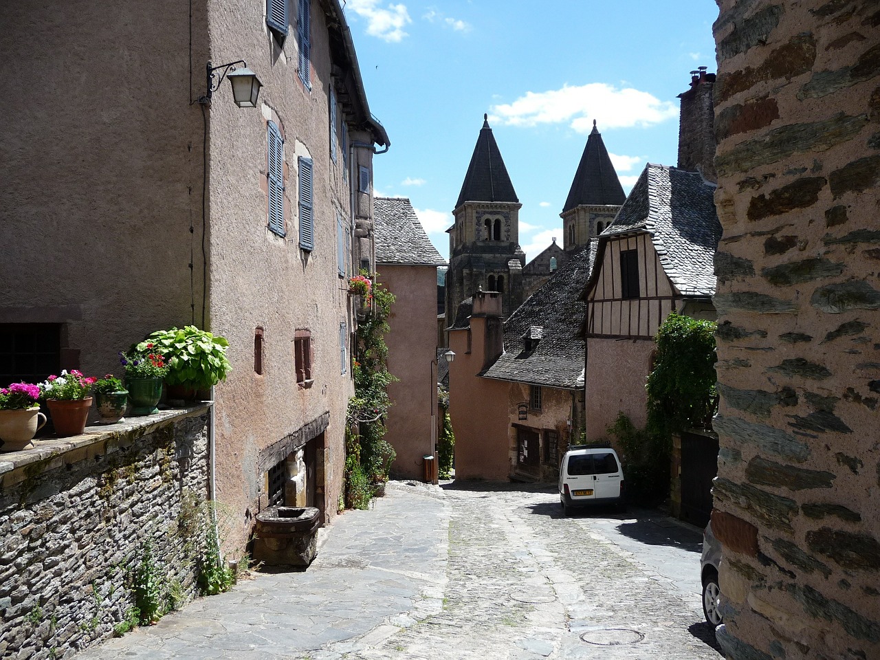 village of conques medieval france free photo