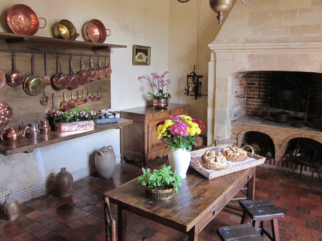 villandry chateau kitchen free photo