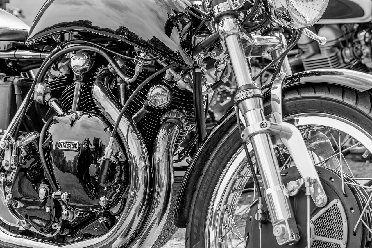 vincent motorcycle black and white free photo
