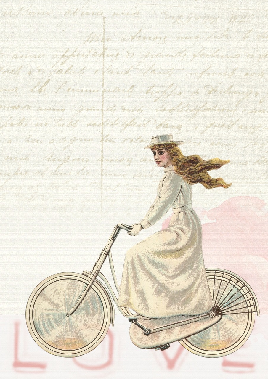 vintage girl bicycle free photo