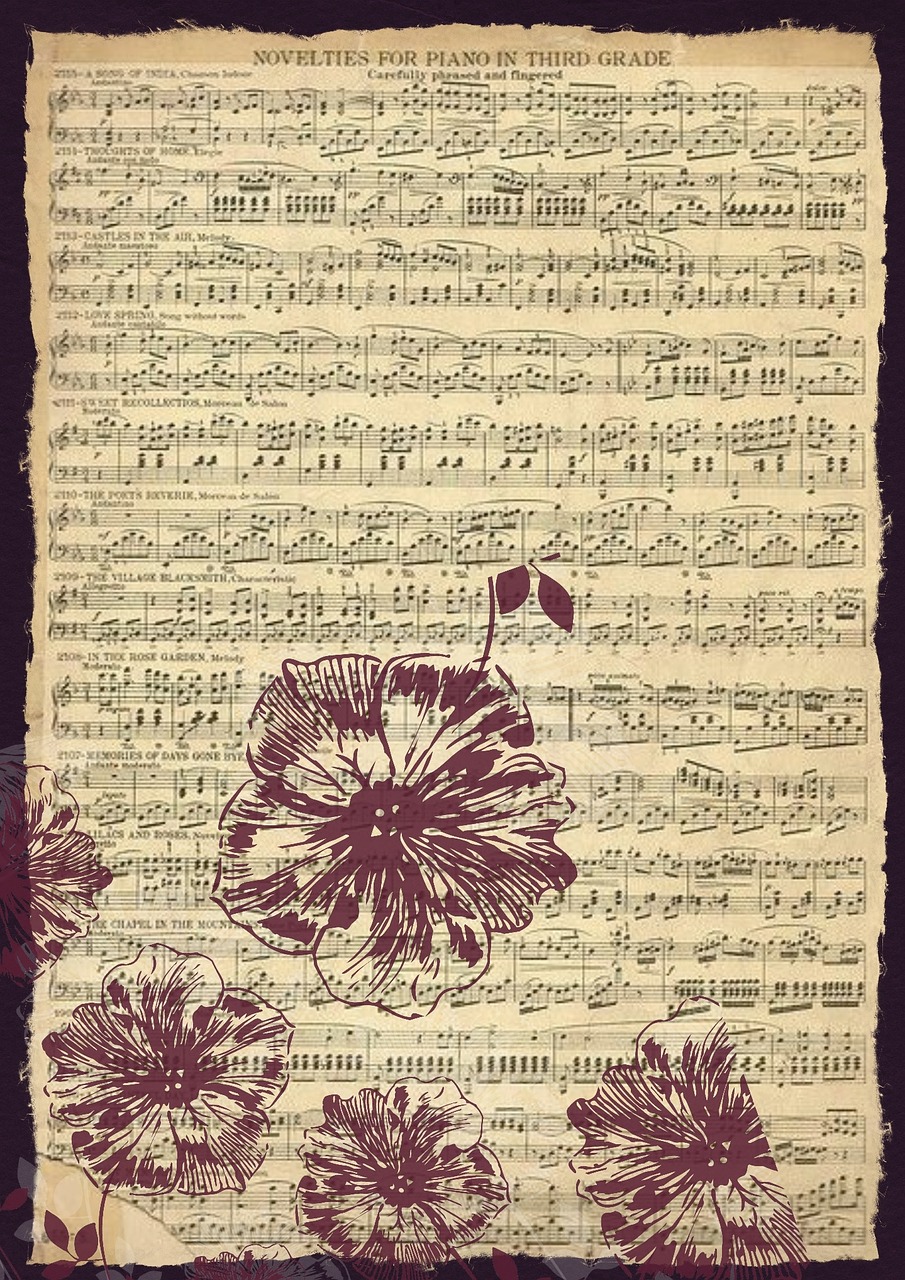 vintage music sheet free photo