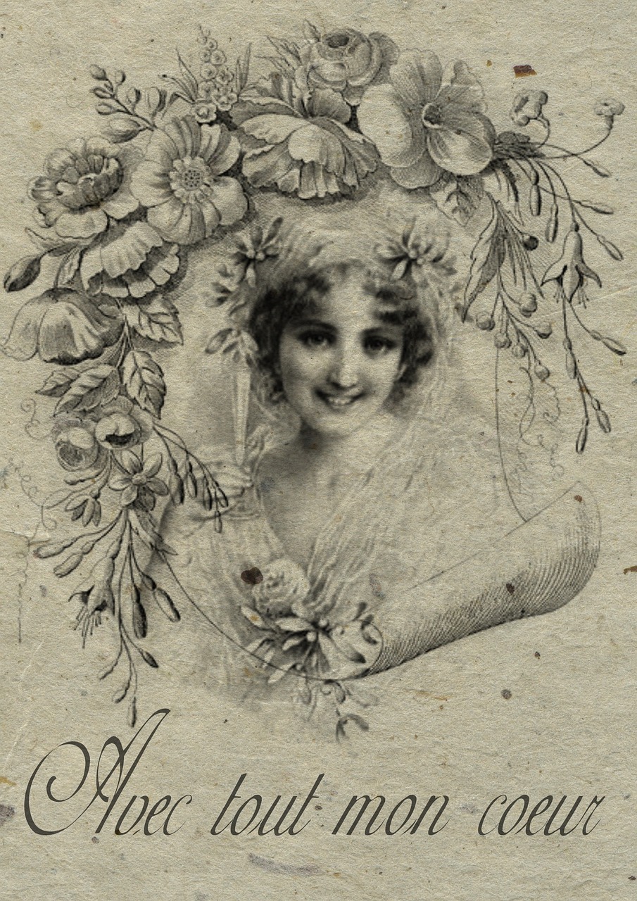 vintage french collage free photo