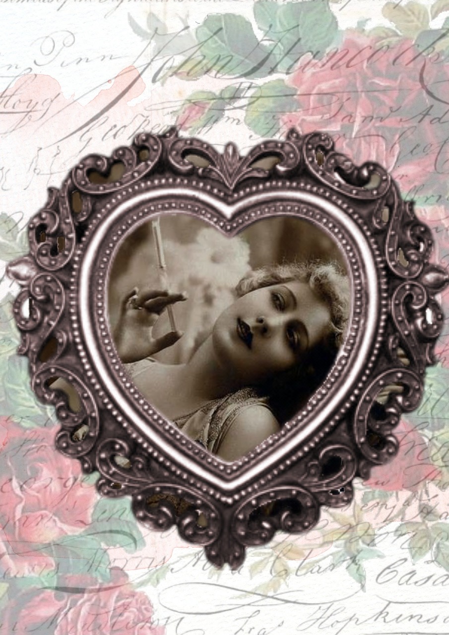 vintage lady collage free photo