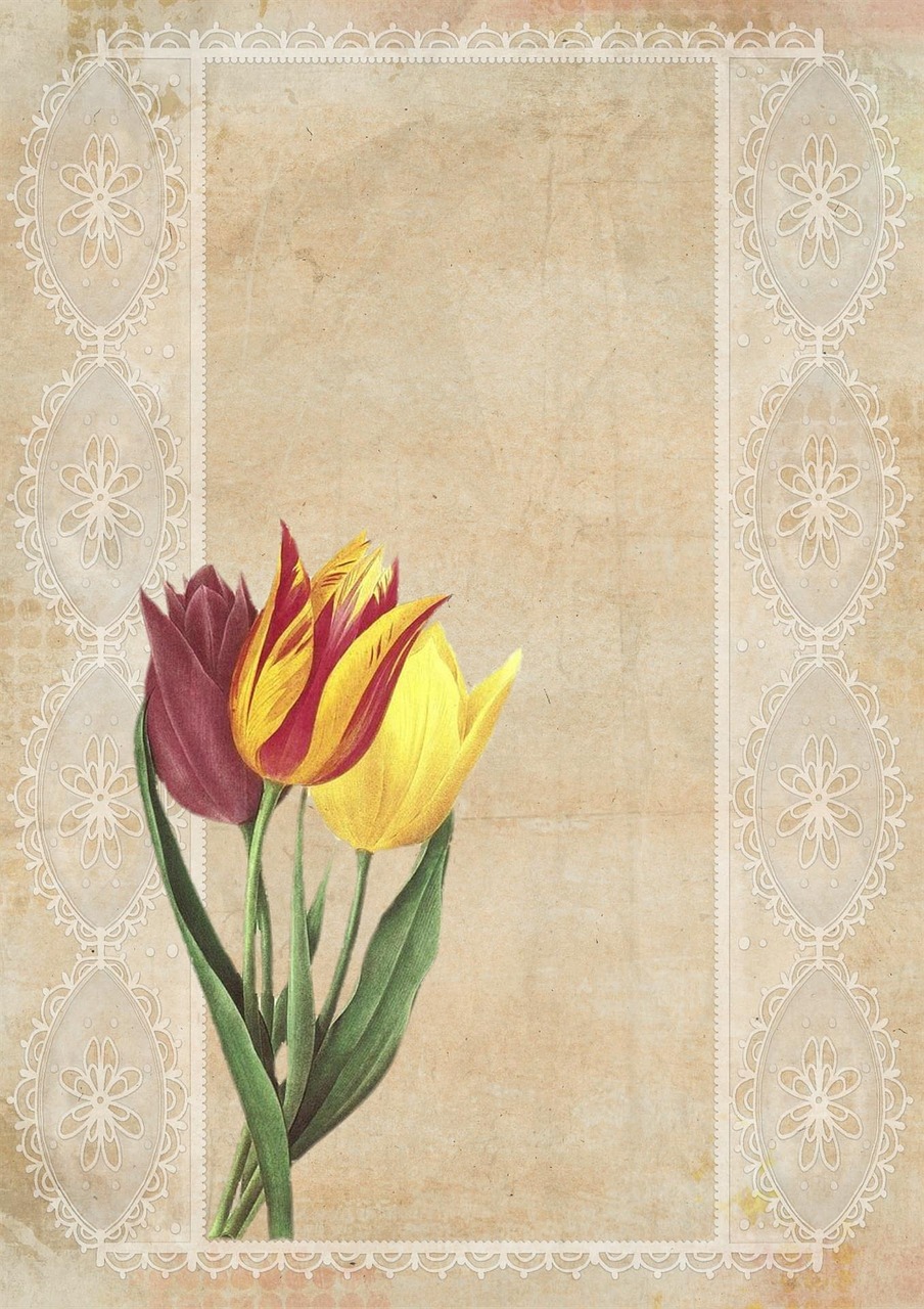 vintage tulip background free photo