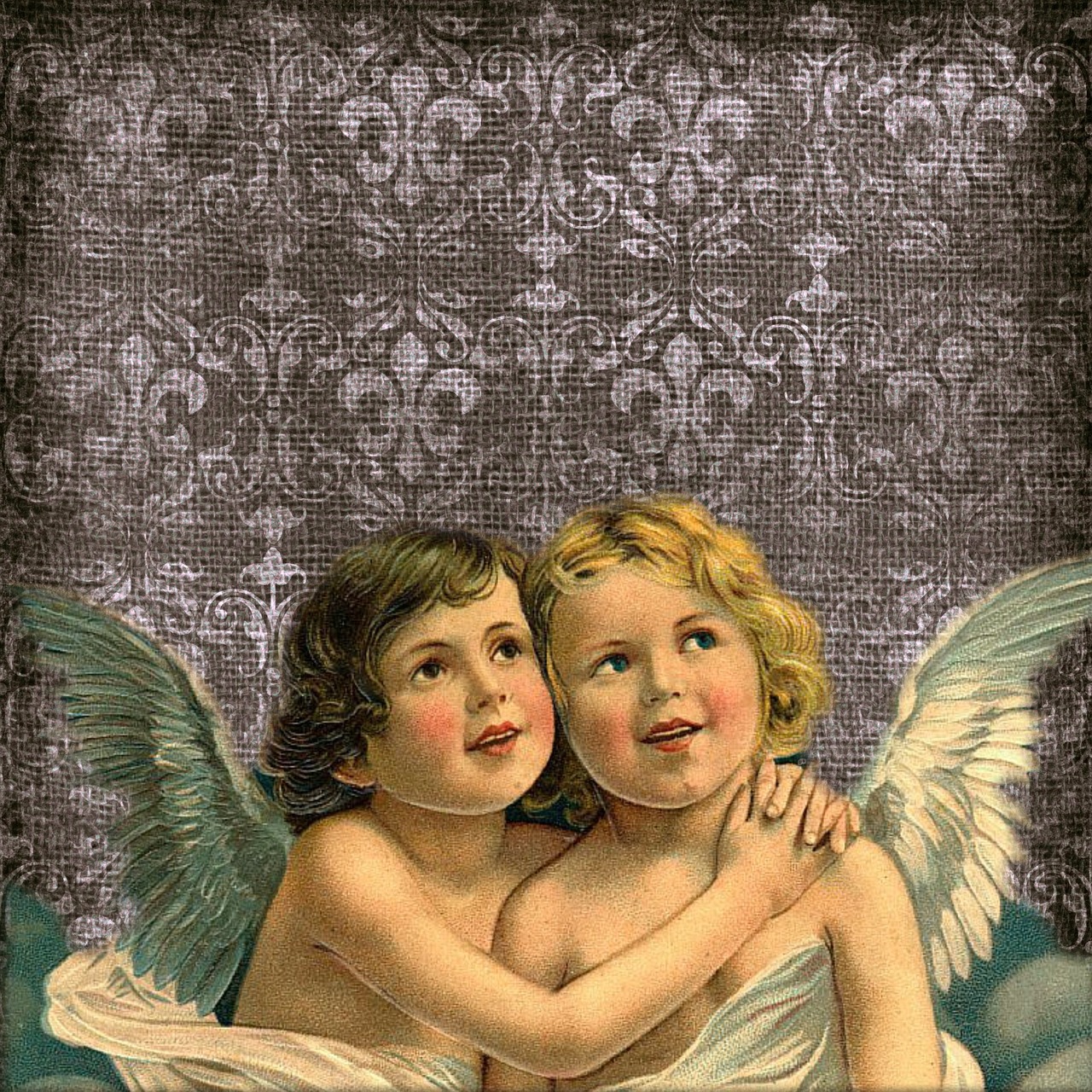 vintage angels cherub free photo