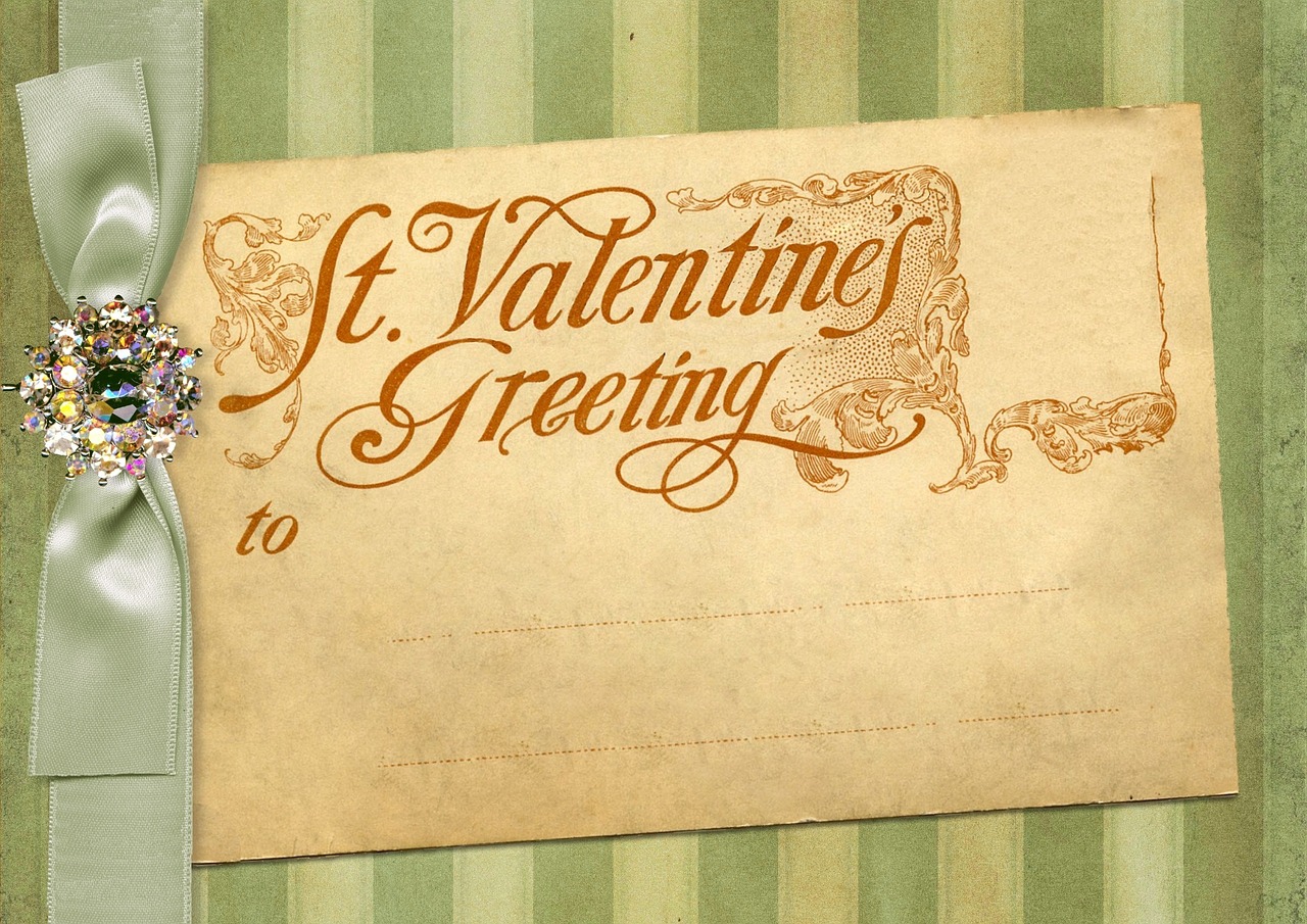 vintage valentine's day greeting card free photo