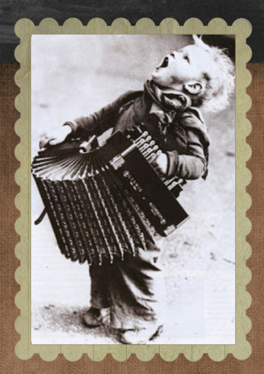 vintage boy accordion free photo