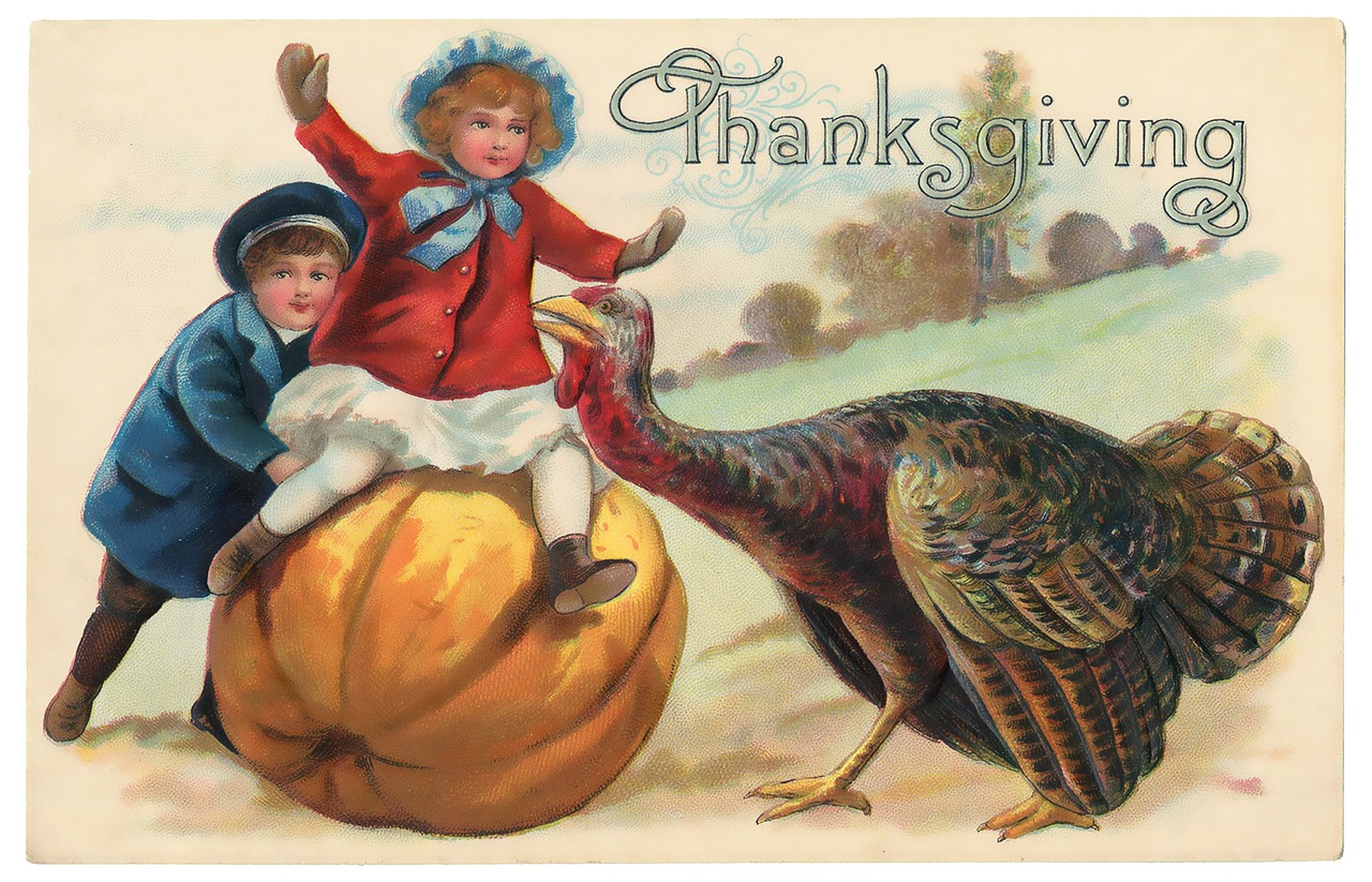 vintage thanksgiving postcard free photo