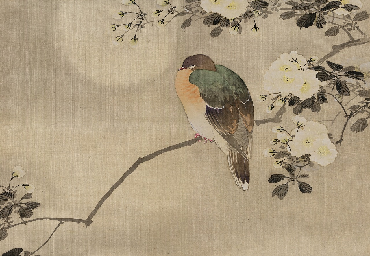 vintage japanese watercolour free photo