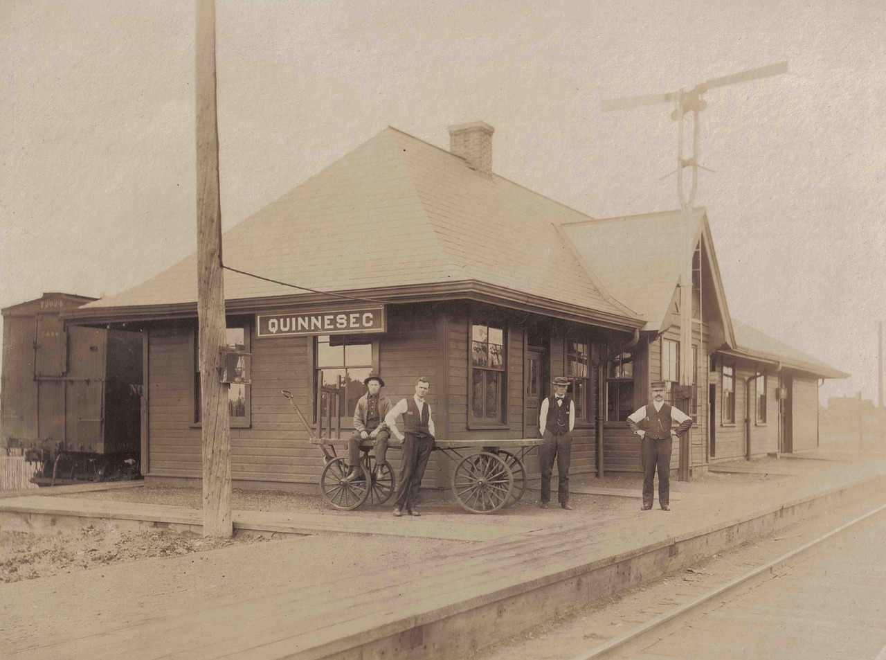 vintage railroad station free photo