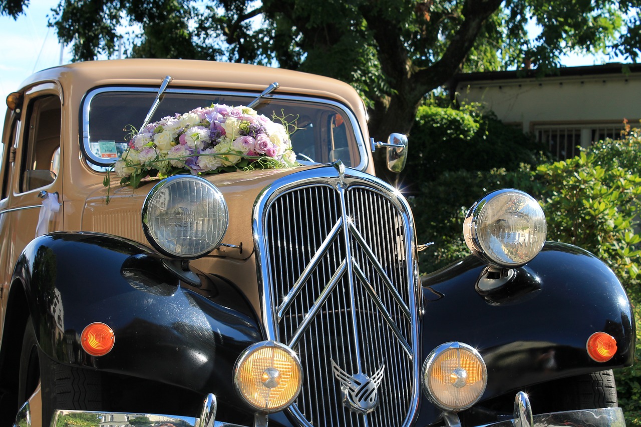 vintage auto bride free photo