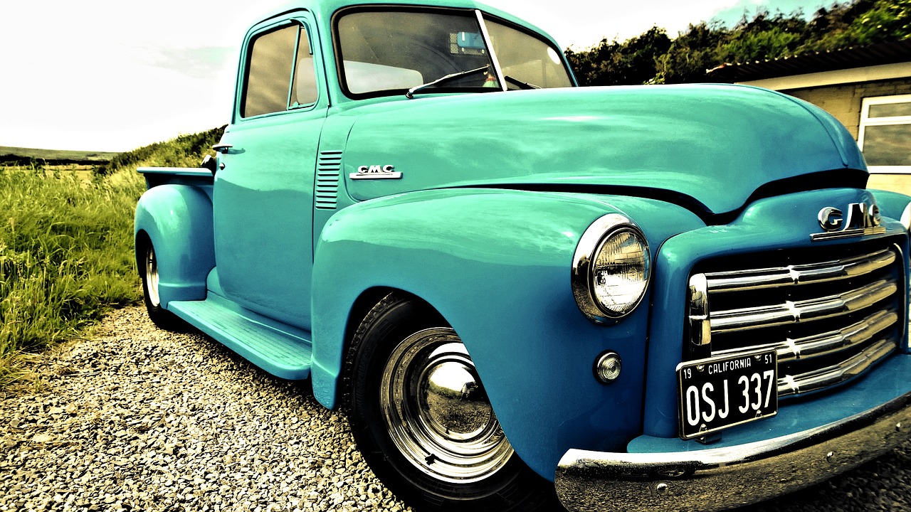 vintage american truck free photo