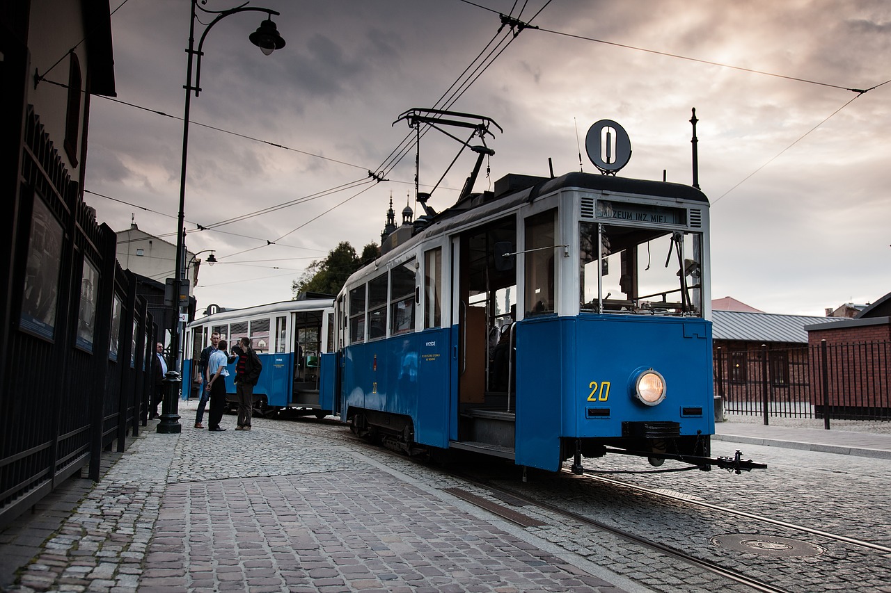 vintage  tram  cracow free photo