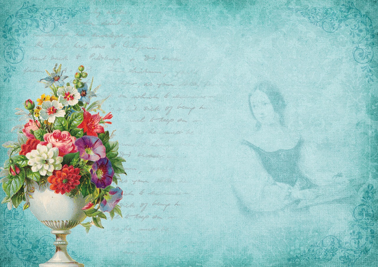 vintage  flowers  person free photo