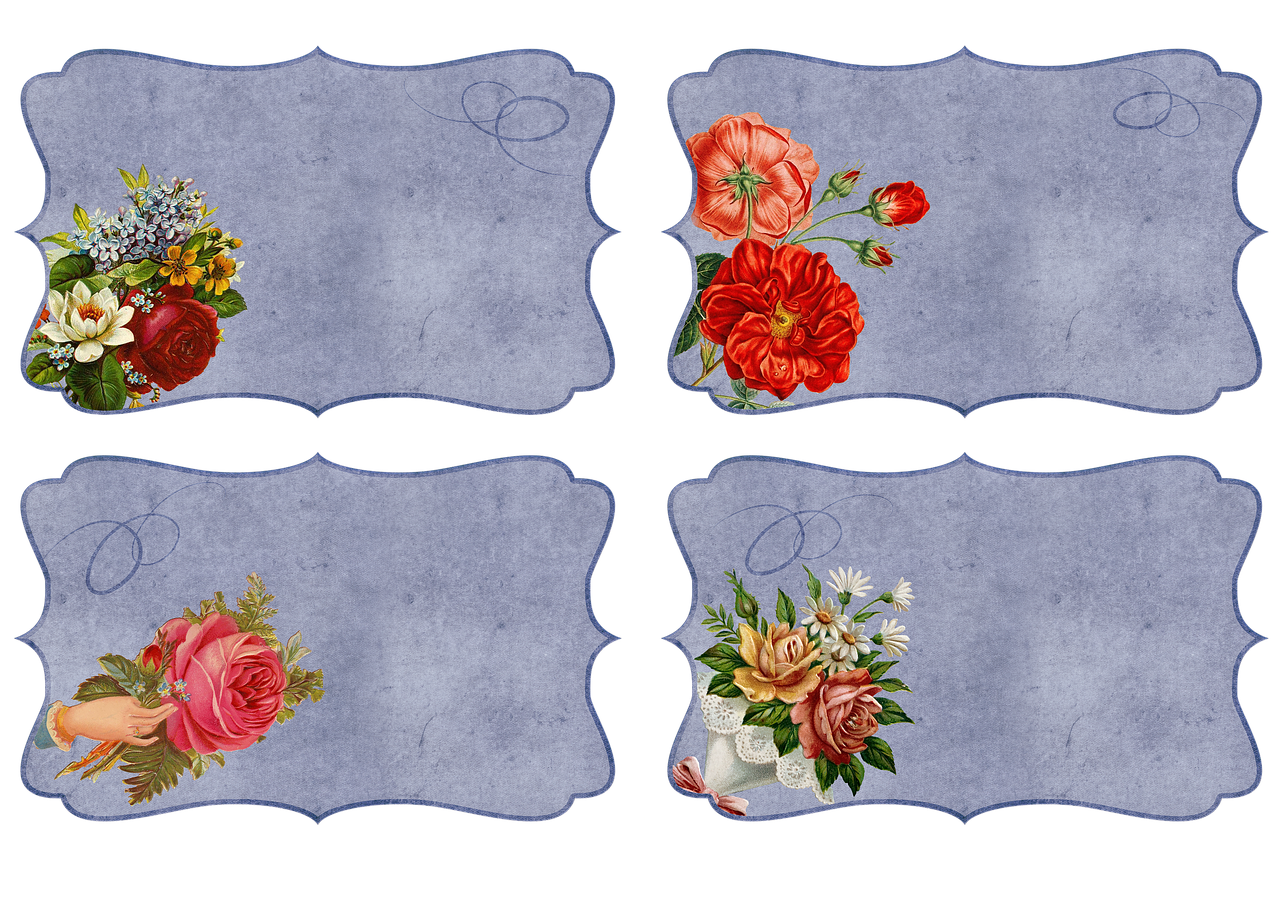 vintage  flowers  labels free photo