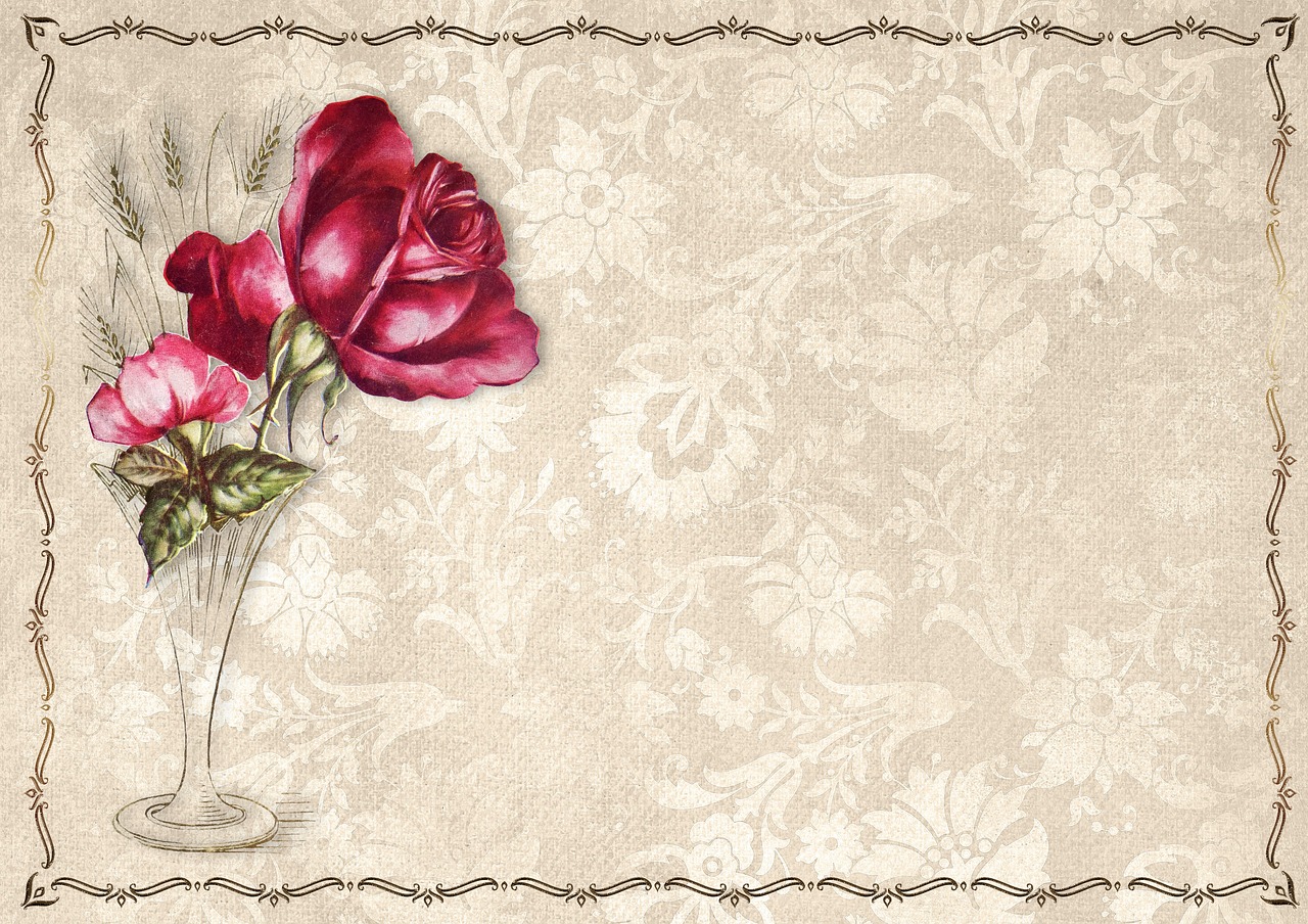 vintage  rose  ornament free photo