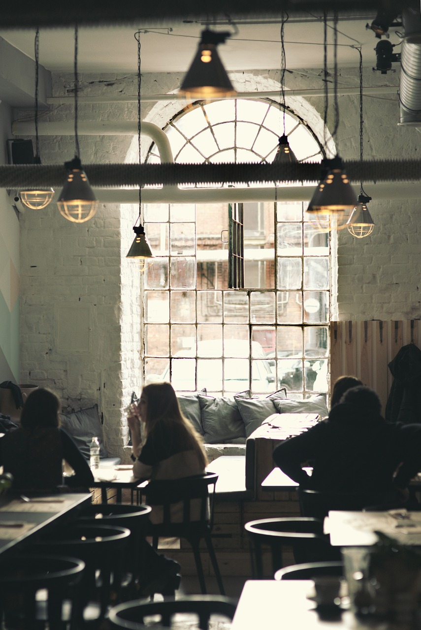 vintage restaurant window free photo