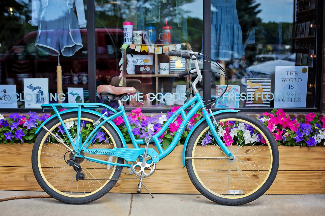 vintage bicycle bike turquoise bike free photo