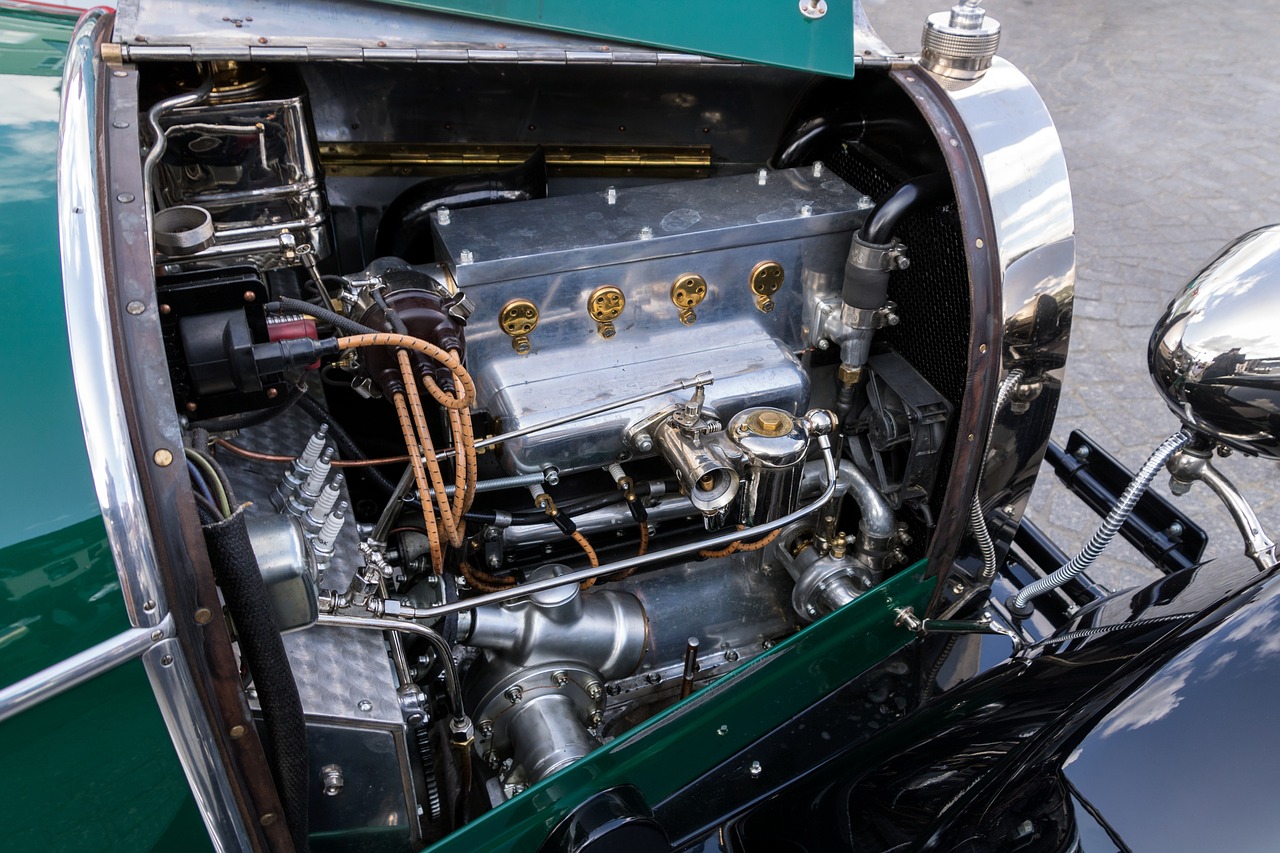 vintage car engine bugatti nostalgia free photo