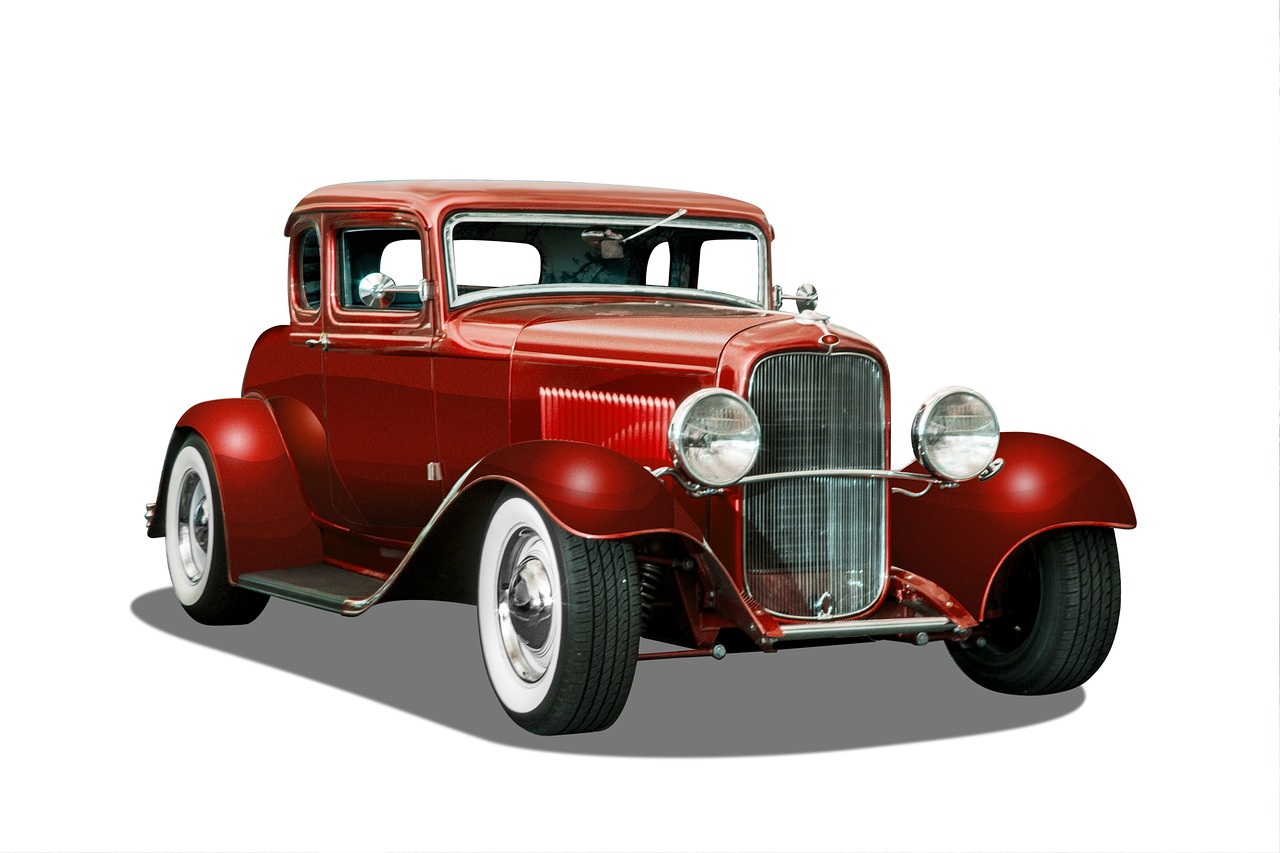 vintage car  white background  hot rod free photo