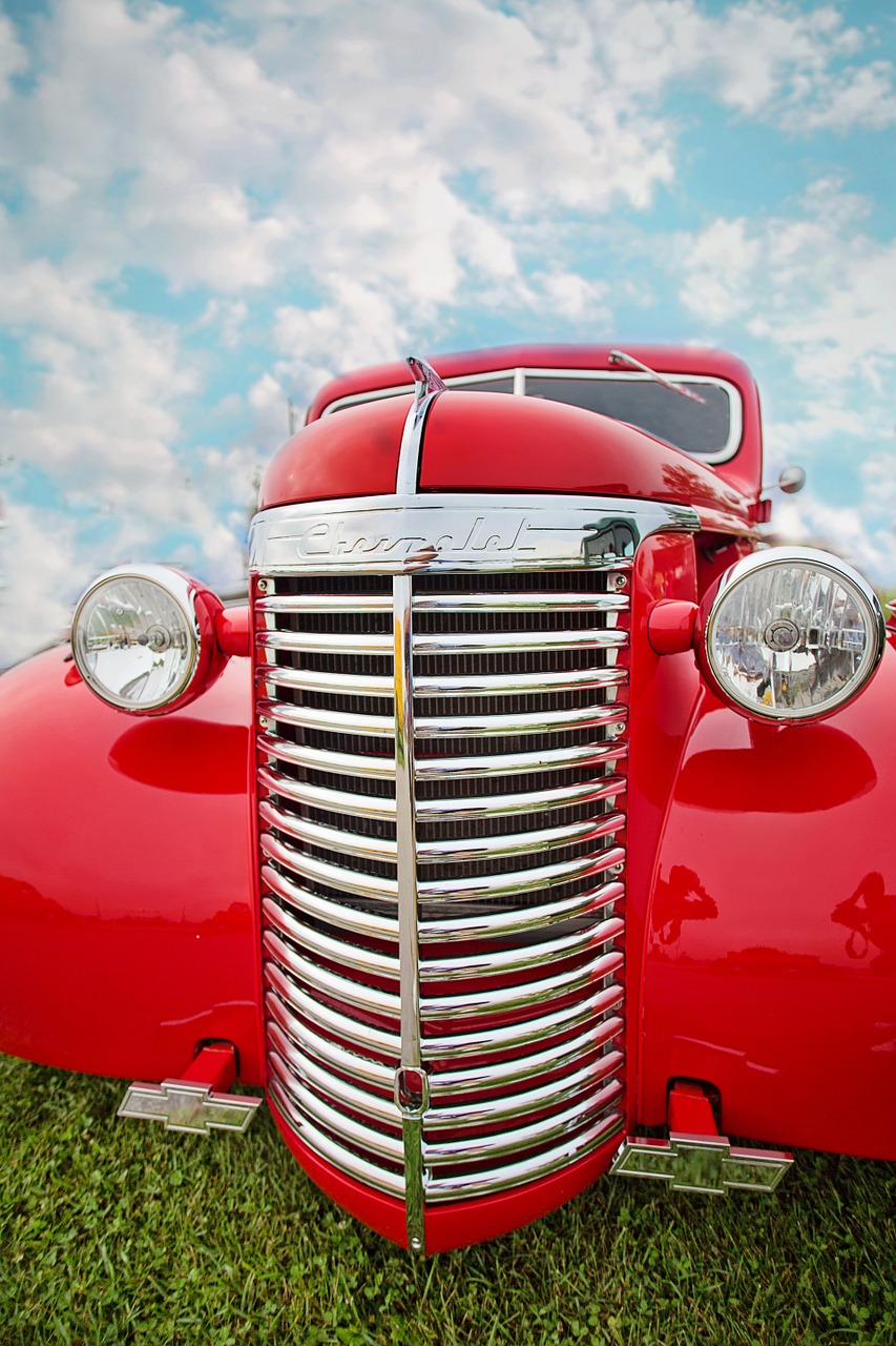 vintage car red old free photo