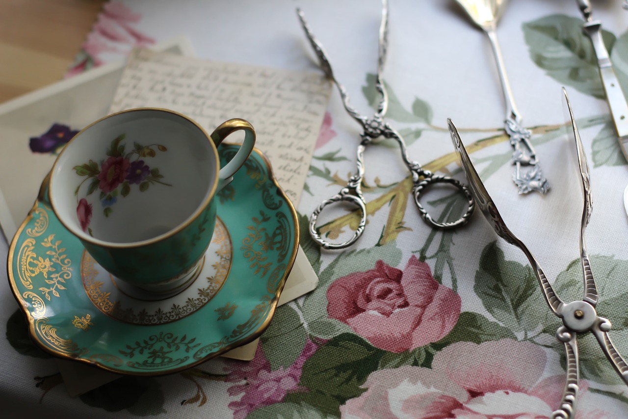 vintage cup cutlery vintage free photo