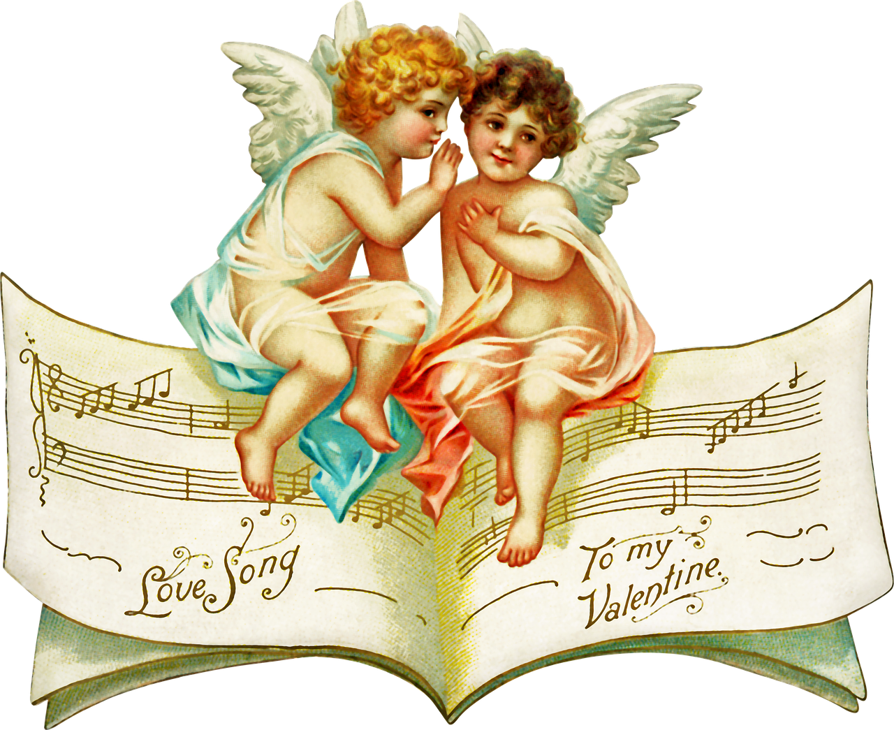 vintage ephemera  angels  music sheet free photo
