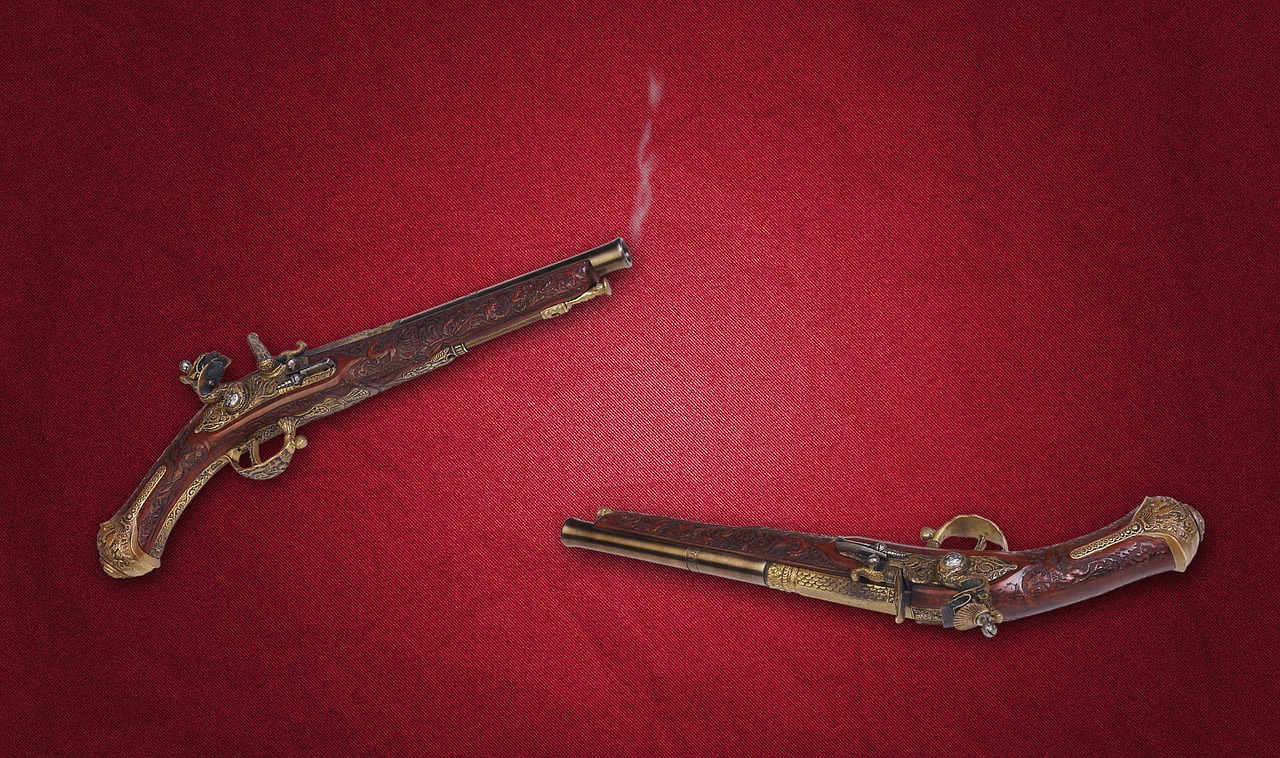 vintage gun dueling pistol weapons free photo