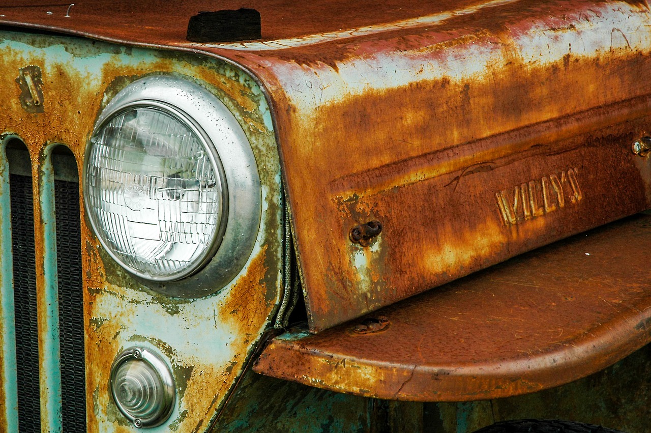 vintage headlight jeep rusty free photo