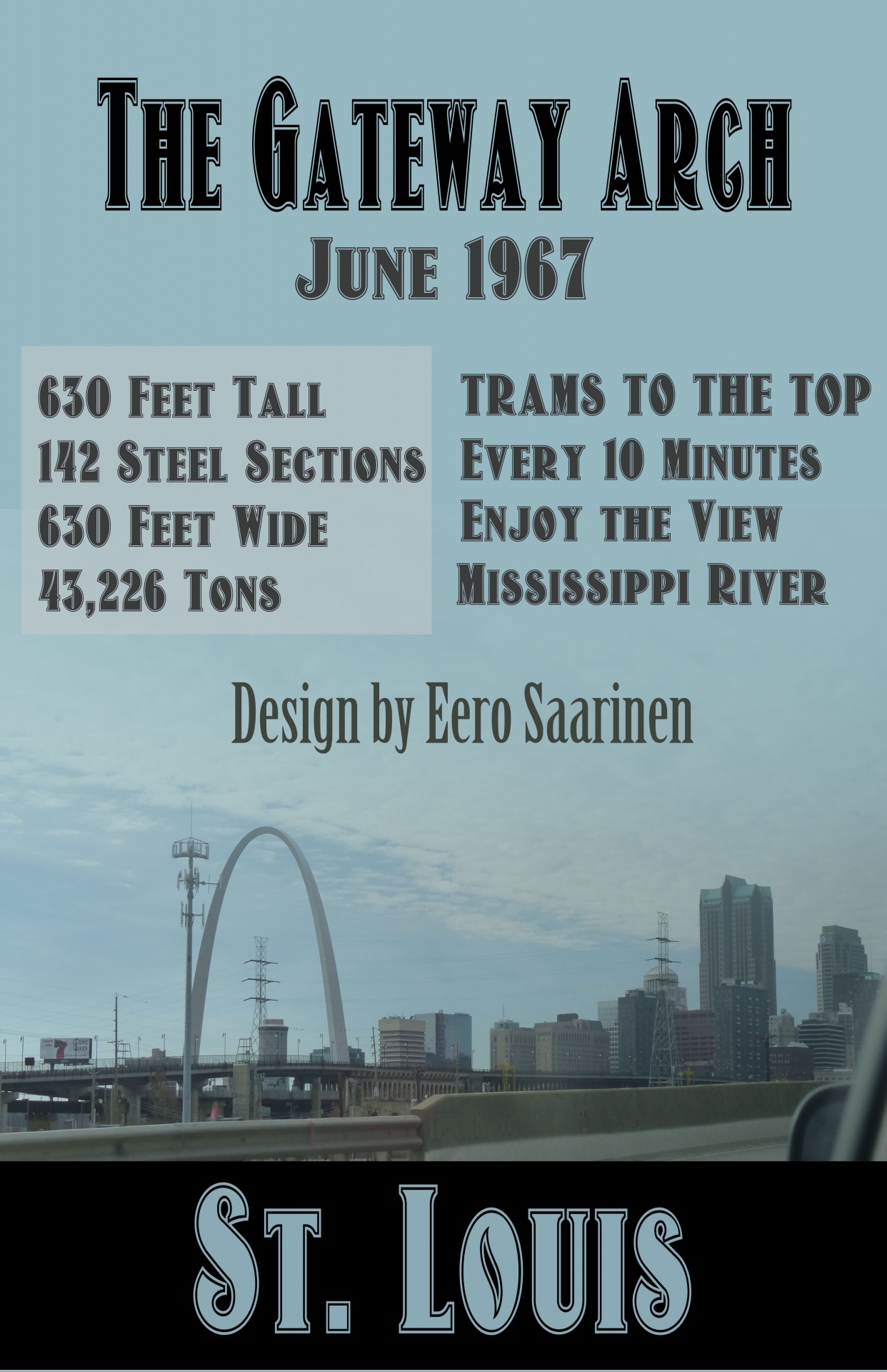 gateway arch poster vintage look free photo