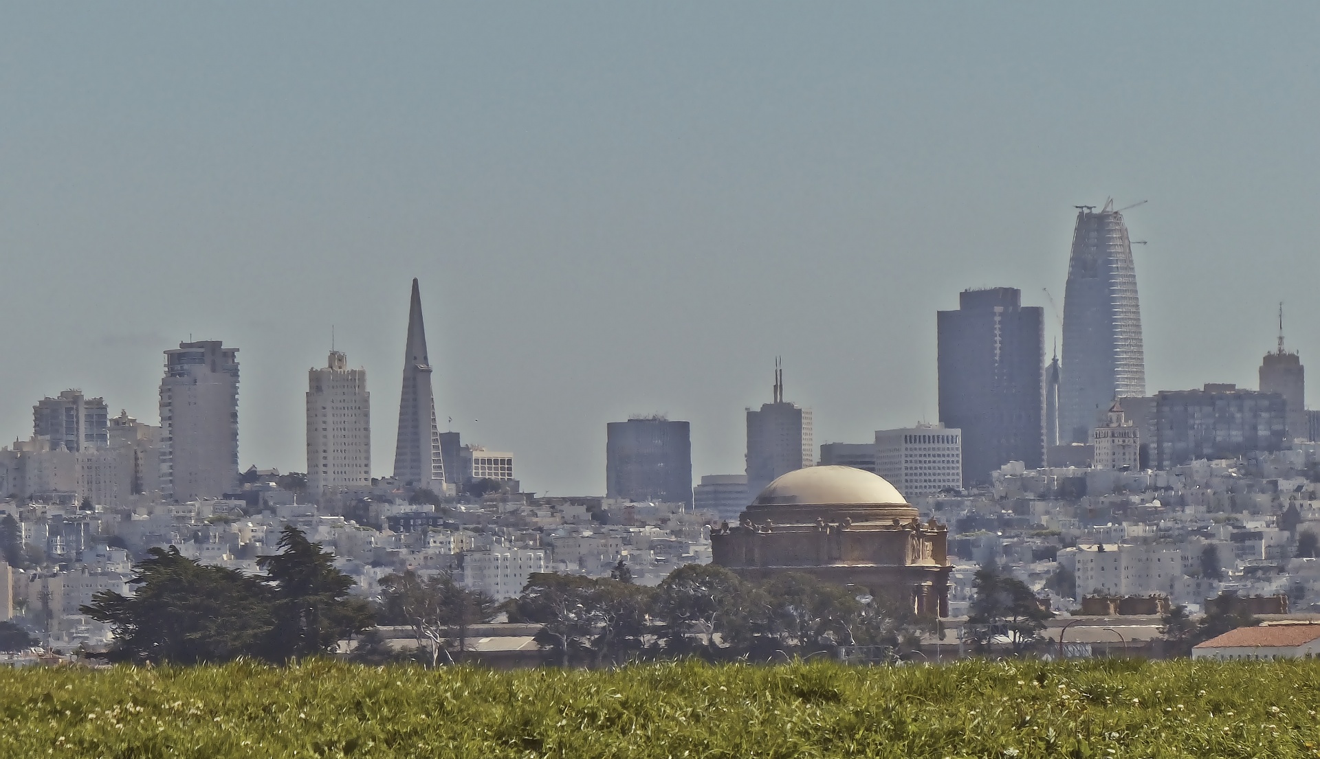 vintage skyline san francisco free photo