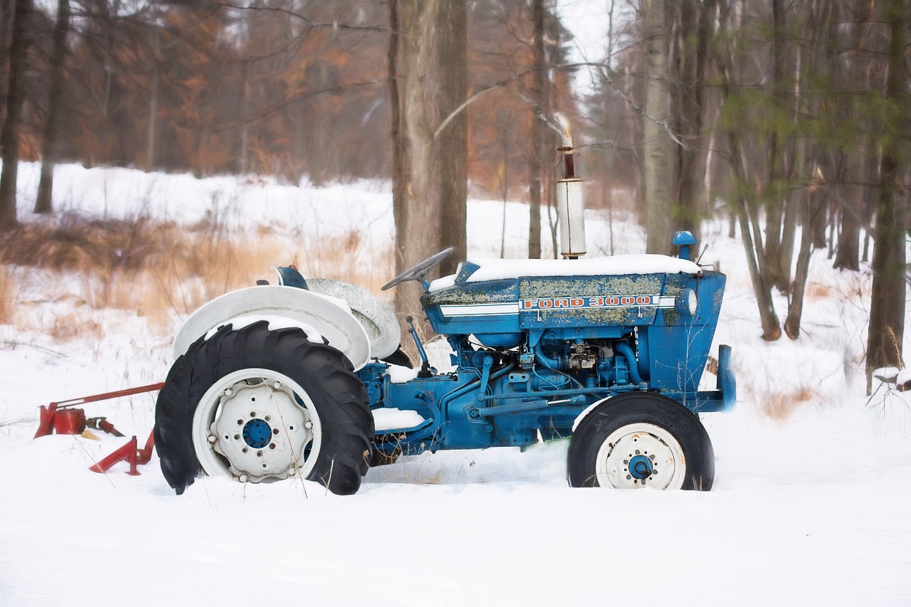 vintage tractor old tractor blue tractor free photo
