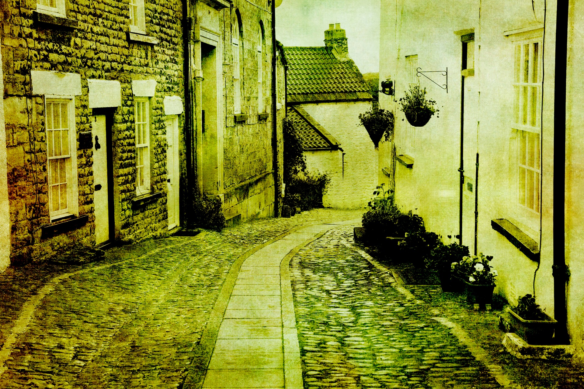 vintage street cobbled free photo