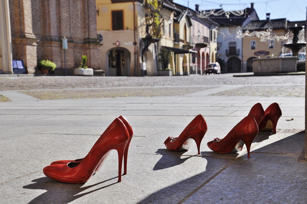 violence women  red shoes  symbol free photo