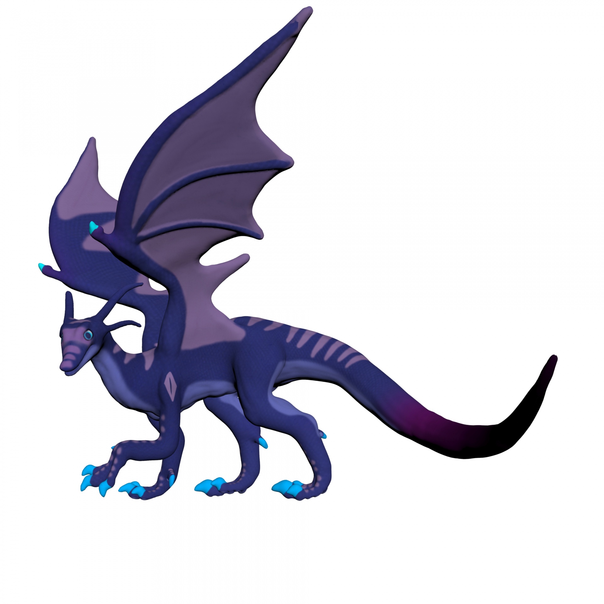 violet dragon isolated free photo