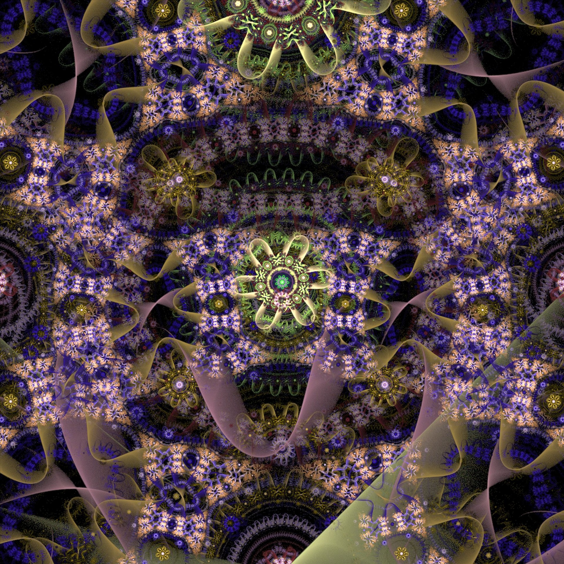 violet flowers fractal free photo