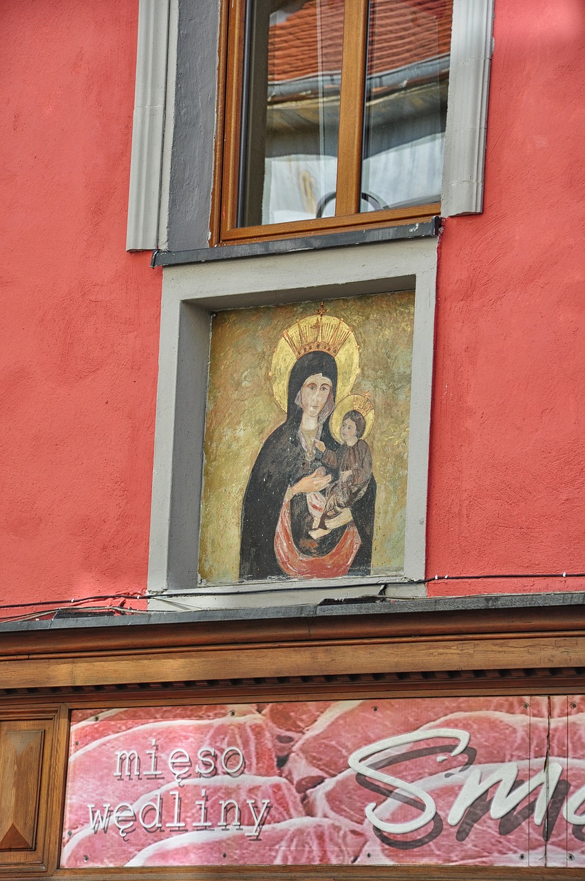 virgin opole the frescoes on the house building free photo