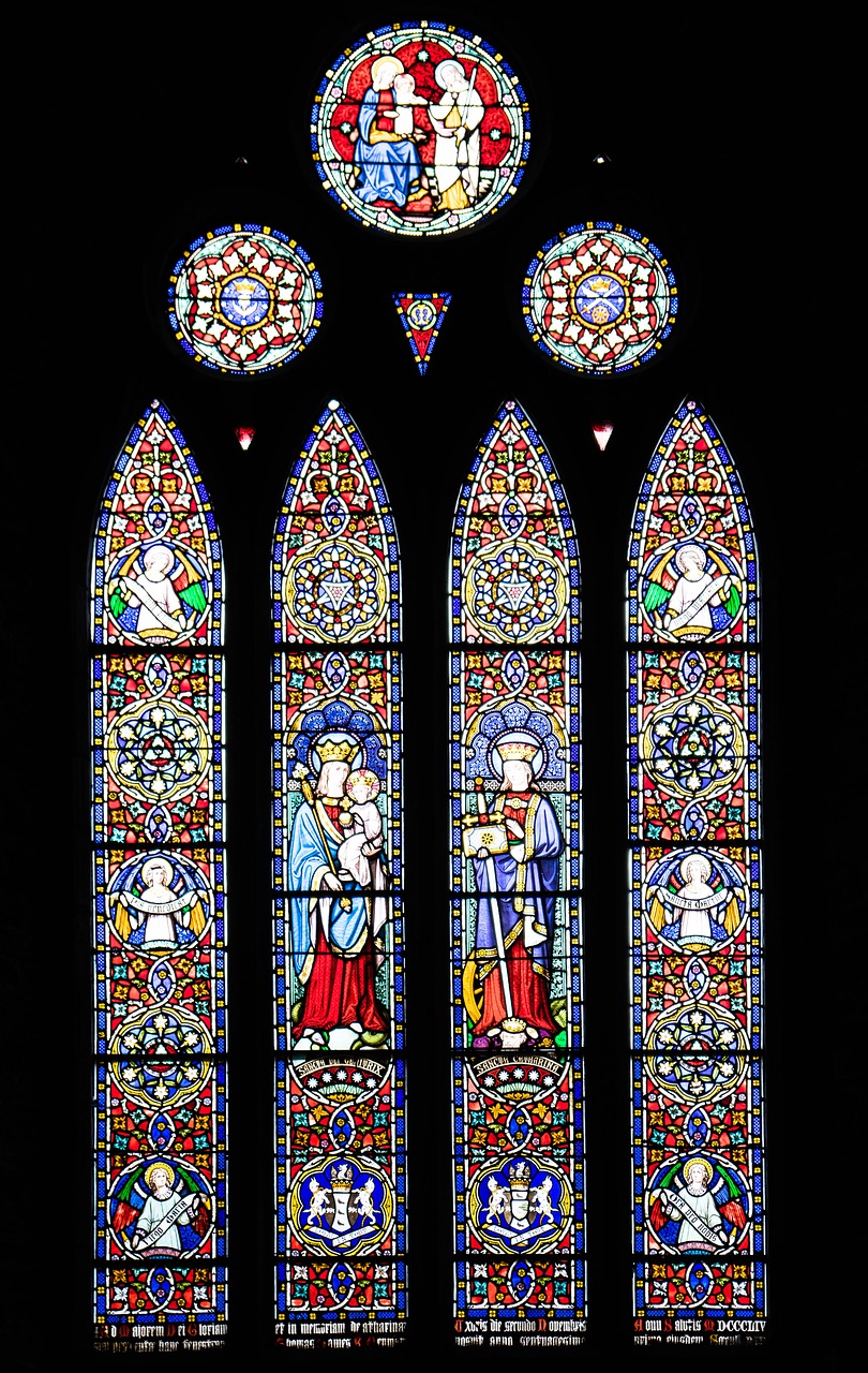 vitrage stained glass church window free photo