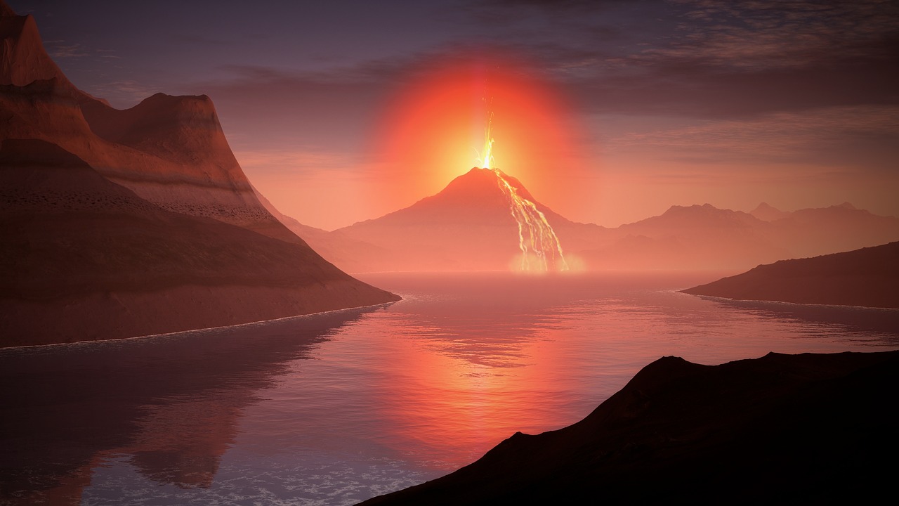 volcano lava landscape free photo