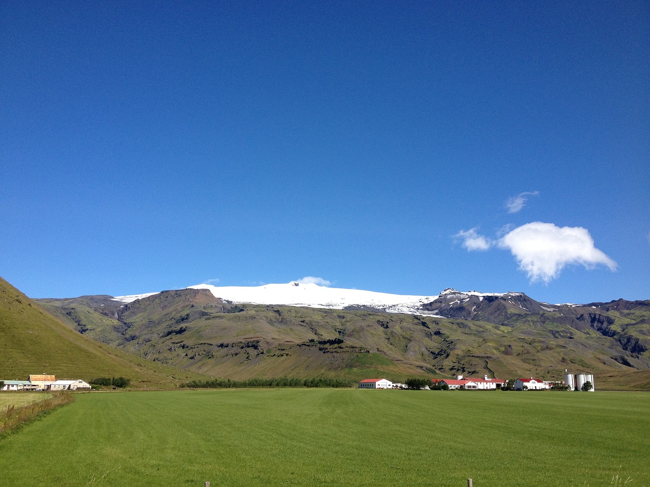 volcano iceland snow free photo