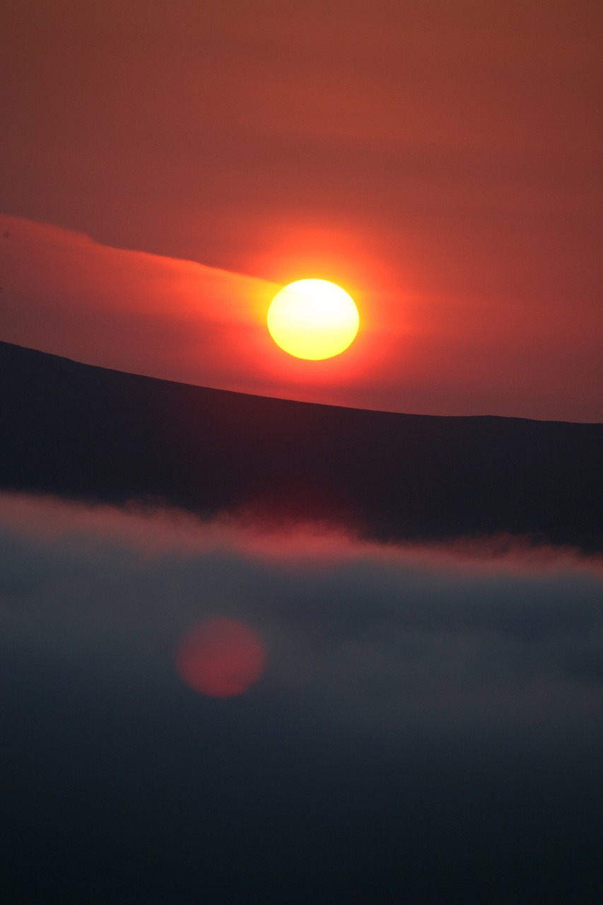 volcano sunset evening free photo