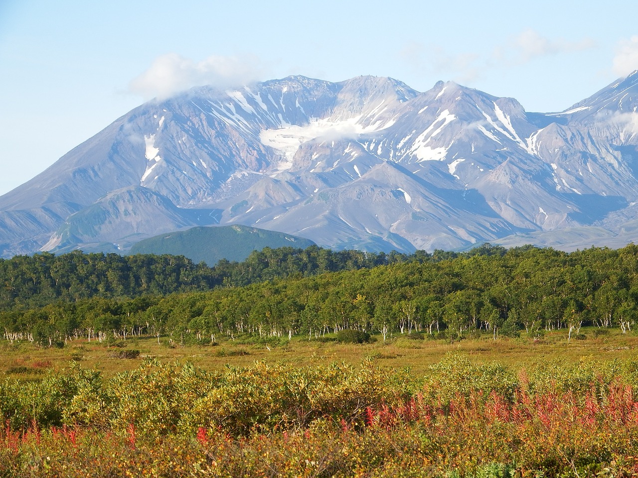 volcano the snow nature free photo